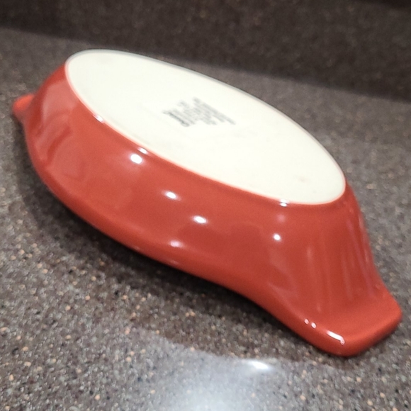 Chantal 2 pc set Bakeware 2 Cup Casserole 3 Cup Serving Bowl Sienna Orange Glaze - Picture 5 of 12